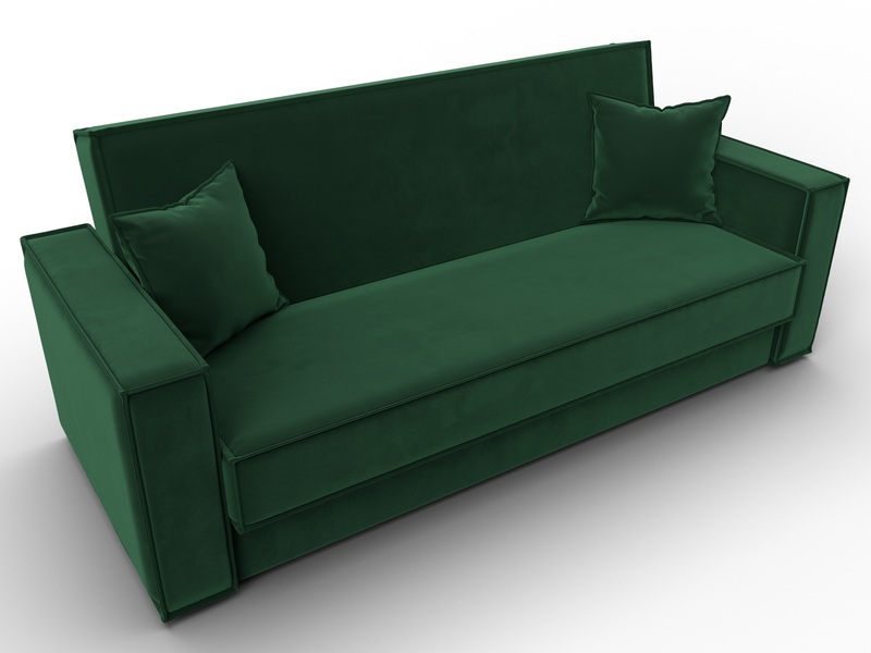 Диван-книжка Куба, Велюр, SEVEN 626 зеленый