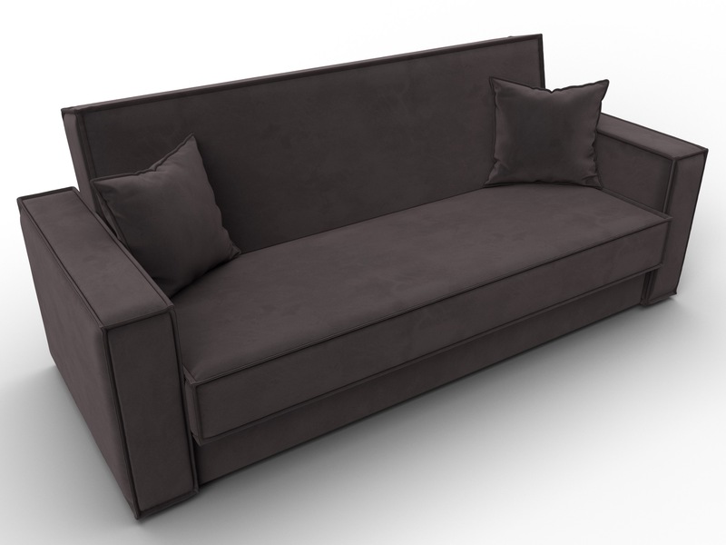 Диван-книжка Куба, Велюр, SEVEN 727 коричневый