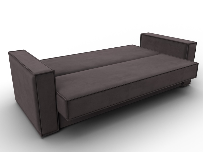 Диван-книжка Куба, Велюр, SEVEN 727 коричневый