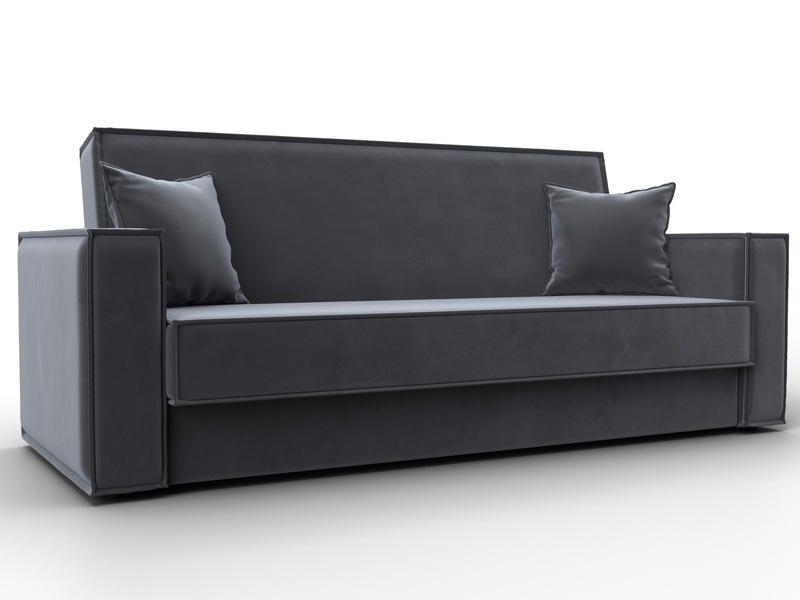 Диван-книжка Куба, Велюр, SEVEN 17 серый