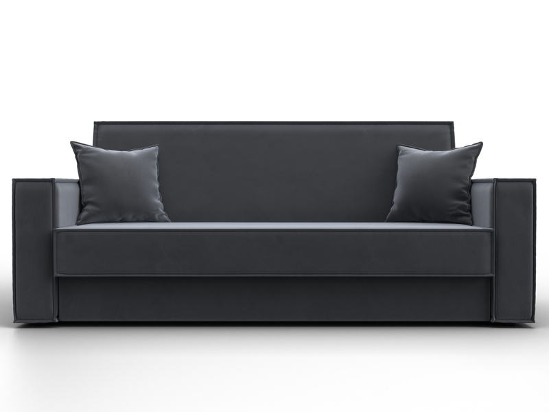 Диван-книжка Куба, Велюр, SEVEN 17 серый