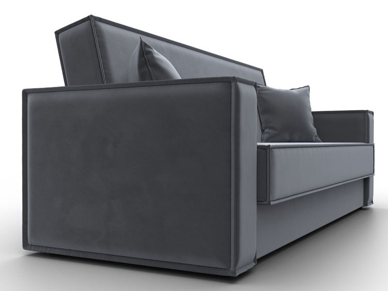 Диван-книжка Куба, Велюр, SEVEN 17 серый