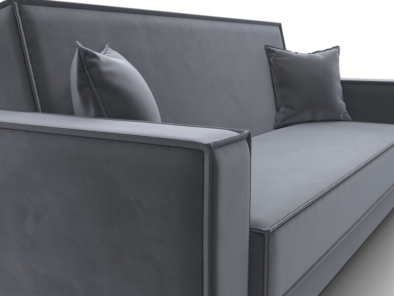 Диван-книжка Куба, Велюр, SEVEN 17 серый