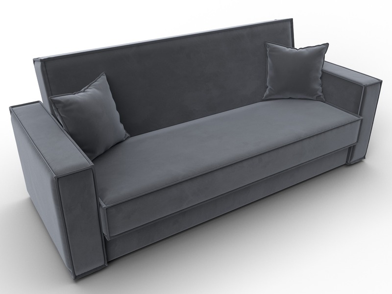 Диван-книжка Куба, Велюр, SEVEN 17 серый