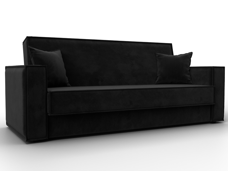 Диван-книжка Куба, Велюр, SEVEN 35 черный