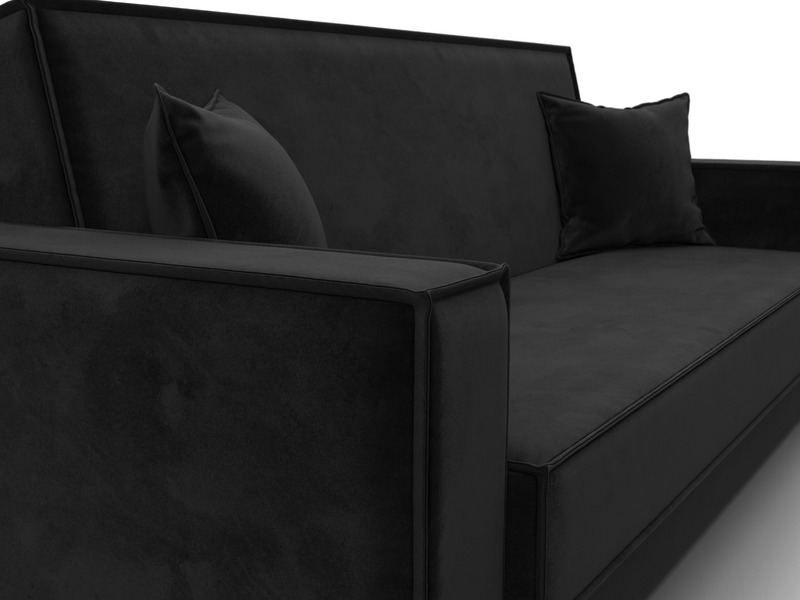 Диван-книжка Куба, Велюр, SEVEN 35 черный