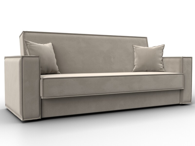 Диван-книжка Куба, Микровельвет, Бежевый