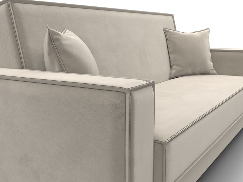 Диван-книжка Куба, Микровельвет, Бежевый