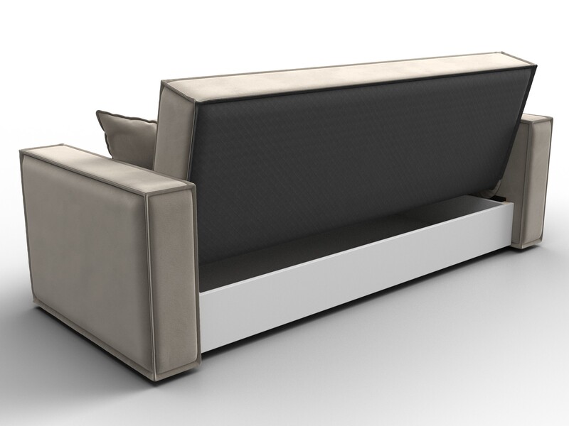 Диван-книжка Куба, Микровельвет, Бежевый