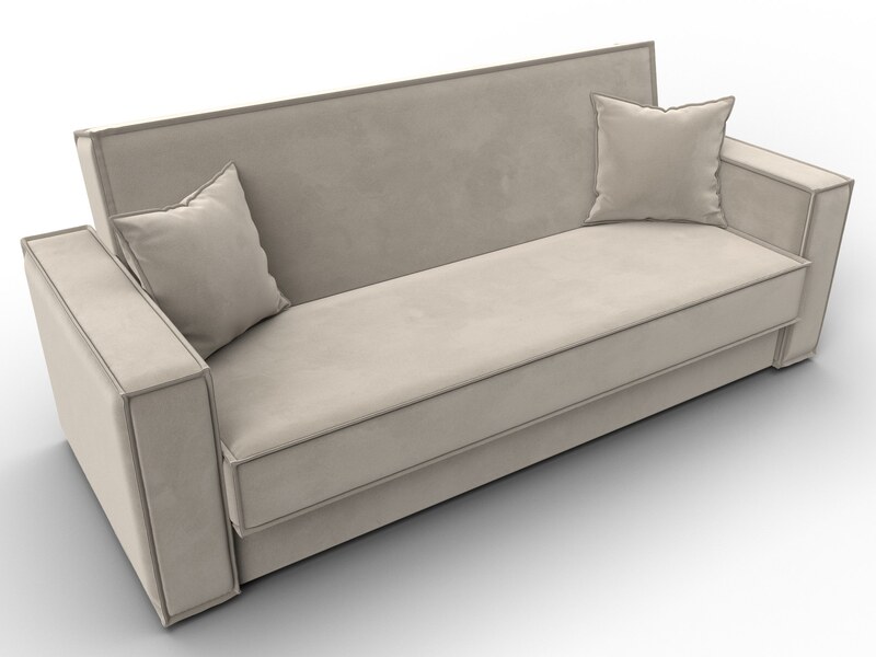 Диван-книжка Куба, Микровельвет, Бежевый