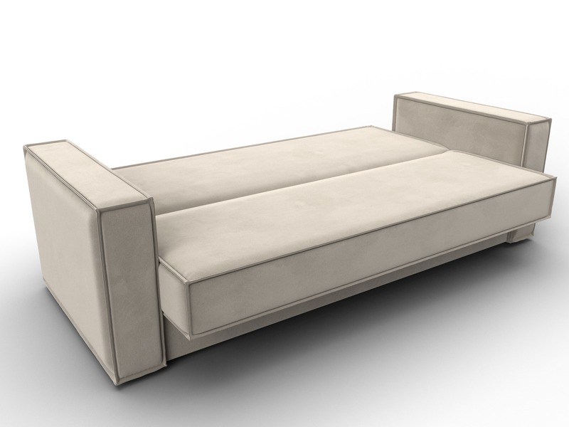 Диван-книжка Куба, Микровельвет, Бежевый