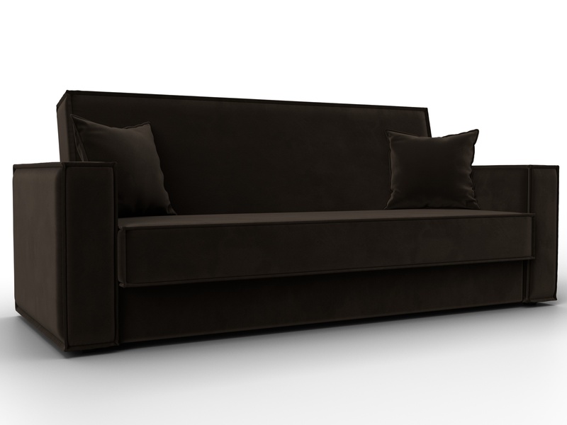 Диван-книжка Куба, Микровельвет, Коричневый