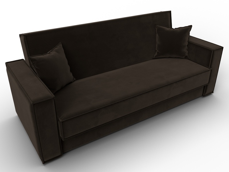 Диван-книжка Куба, Микровельвет, Коричневый