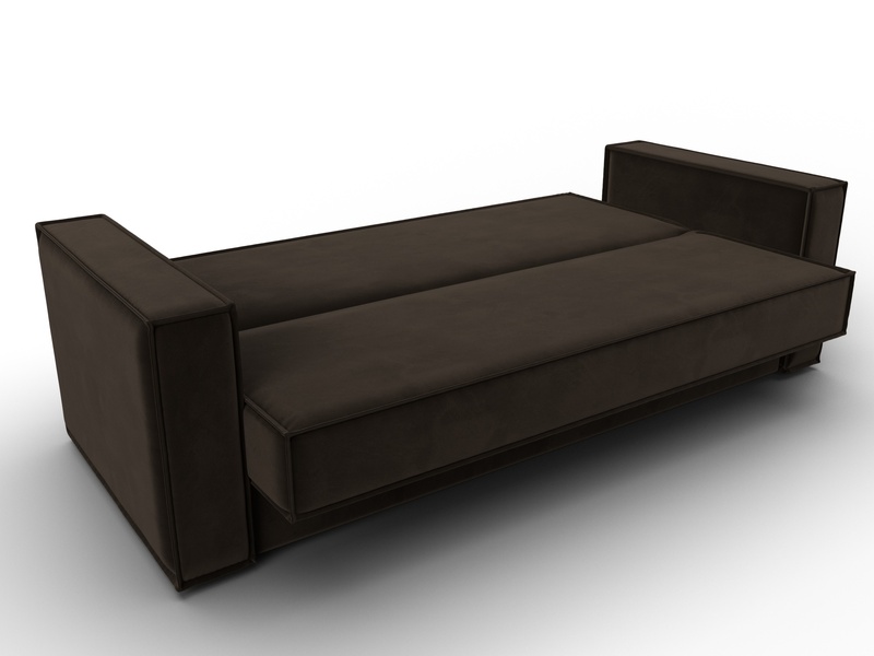 Диван-книжка Куба, Микровельвет, Коричневый