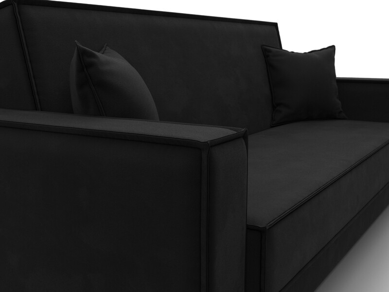 Диван-книжка Куба, Микровельвет, Черный