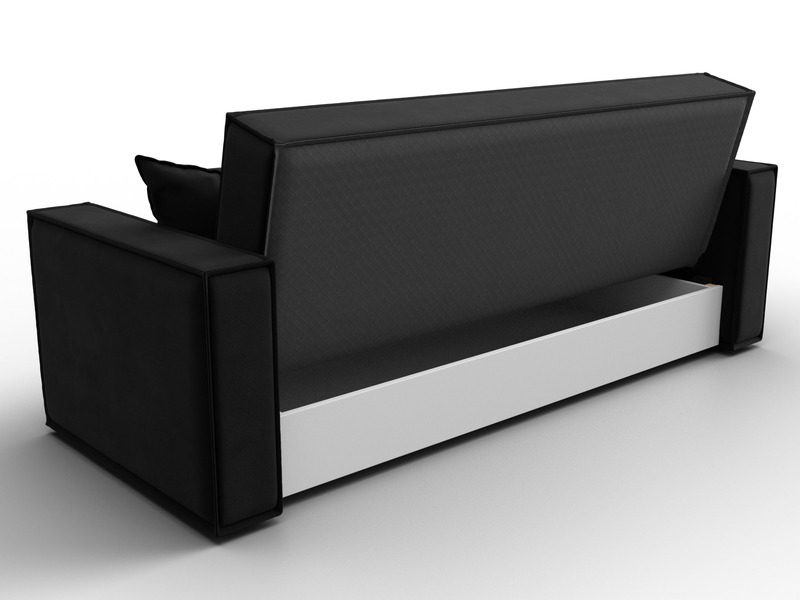 Диван-книжка Куба, Микровельвет, Черный