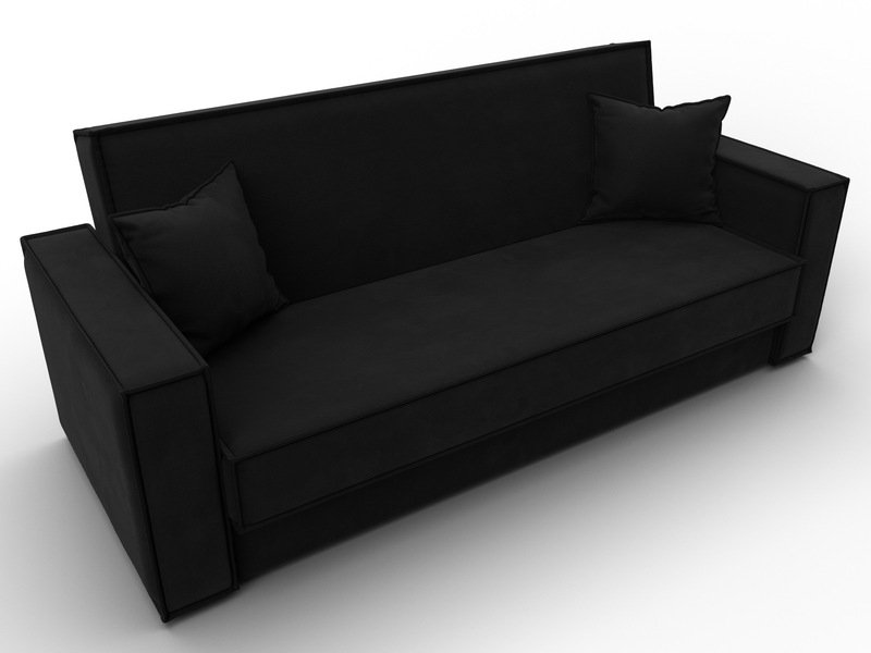 Диван-книжка Куба, Микровельвет, Черный