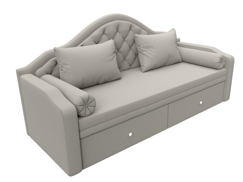 Диван детский прямой Сойер, Рогожка, Амур 02 бежевый