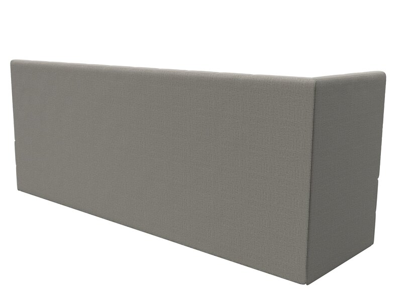 Диван кухонный прямой Бриз с углом слева, Рогожка, Амур 02 бежевый