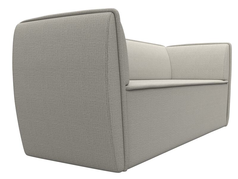 Диван кухонный прямой Бергамо 3-х местный, Рогожка, Амур 02 бежевый