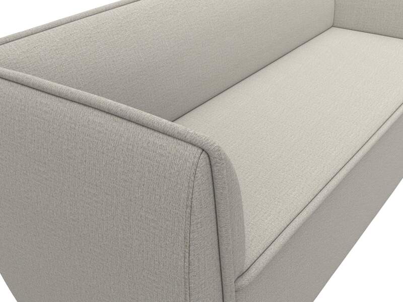 Диван кухонный прямой Бергамо 3-х местный, Рогожка, Амур 02 бежевый