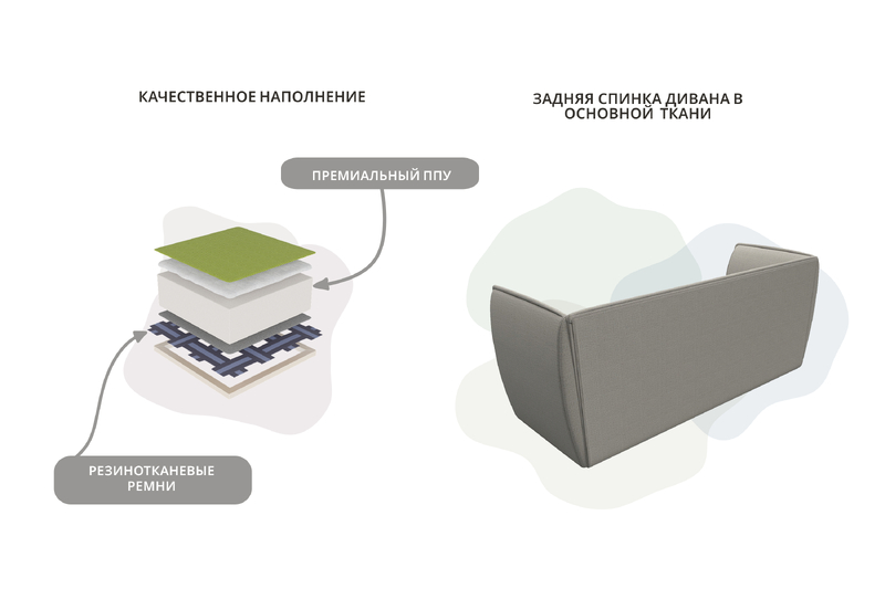 Диван кухонный прямой Бергамо 3-х местный, Рогожка, Амур 02 бежевый