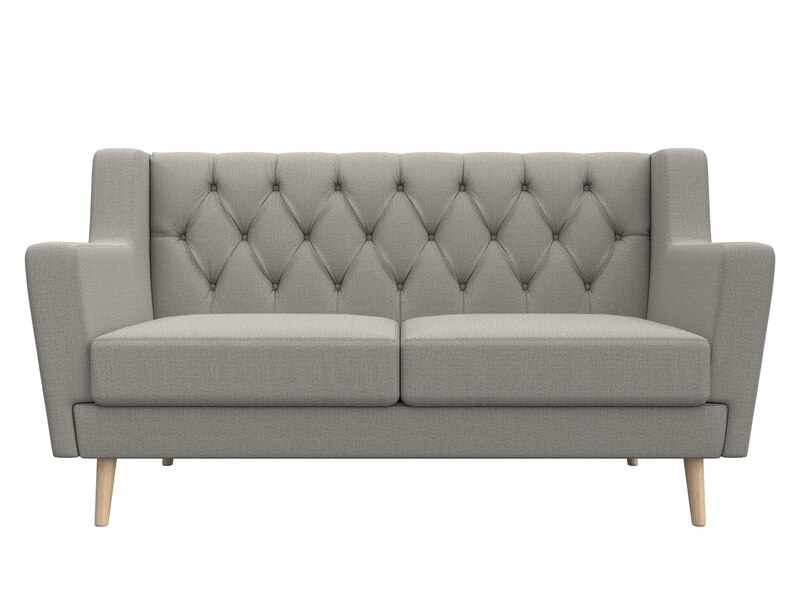 Диван кухонный прямой Брайтон 2 Люкс, Рогожка, Амур 02 бежевый