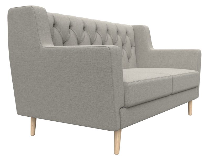 Диван кухонный прямой Брайтон 2 Люкс, Рогожка, Амур 02 бежевый