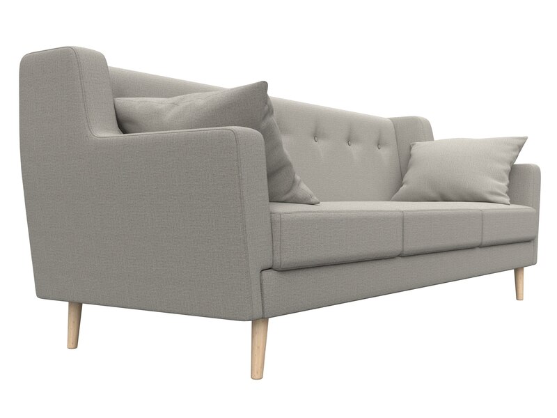 Диван кухонный прямой Брайтон 3, Рогожка, Амур 02 бежевый