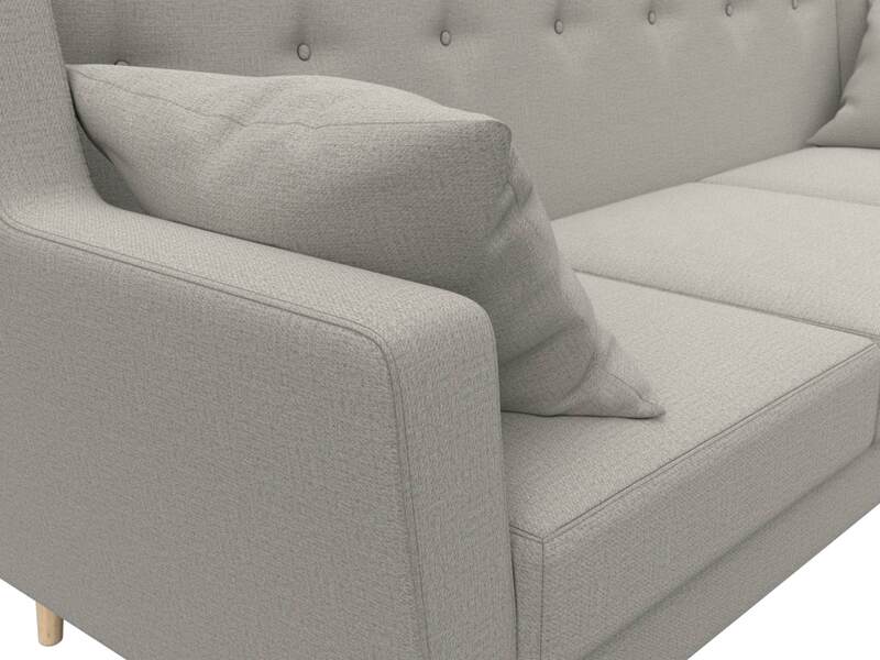 Диван кухонный прямой Брайтон 3, Рогожка, Амур 02 бежевый