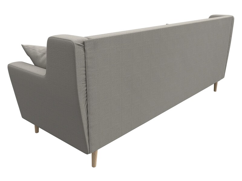 Диван кухонный прямой Брайтон 3, Рогожка, Амур 02 бежевый