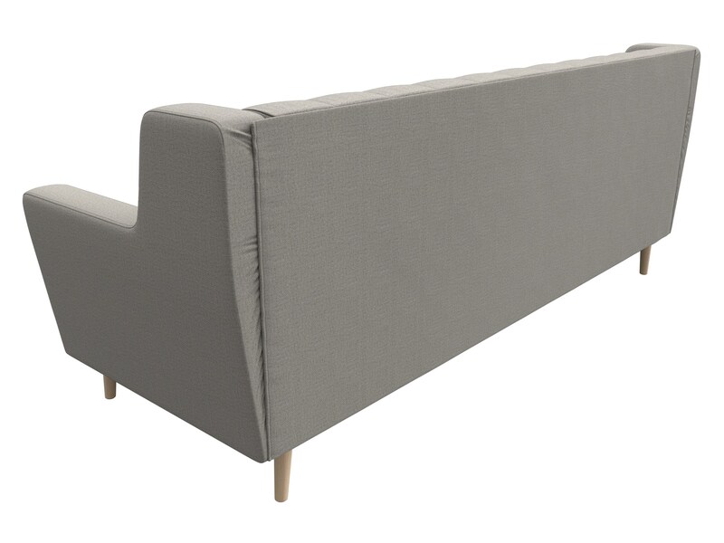 Диван кухонный прямой Брайтон 3 Люкс, Рогожка, Амур 02 бежевый