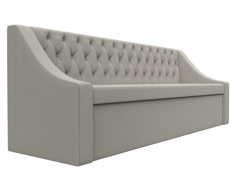 Диван кухонный прямой Мерлин, Рогожка, Амур 02 бежевый