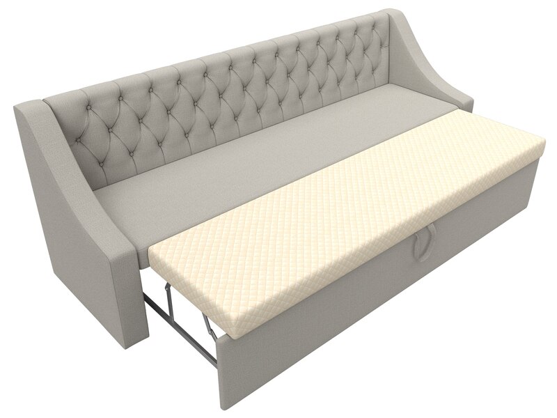 Диван кухонный прямой Мерлин, Рогожка, Амур 02 бежевый