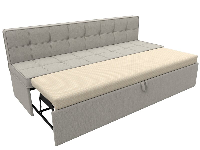 Диван кухонный прямой Техас, Рогожка, Амур 02 бежевый