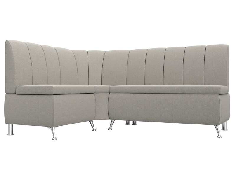 Диван кухонный угловой Кантри левый угол, Рогожка, Амур 02 бежевый