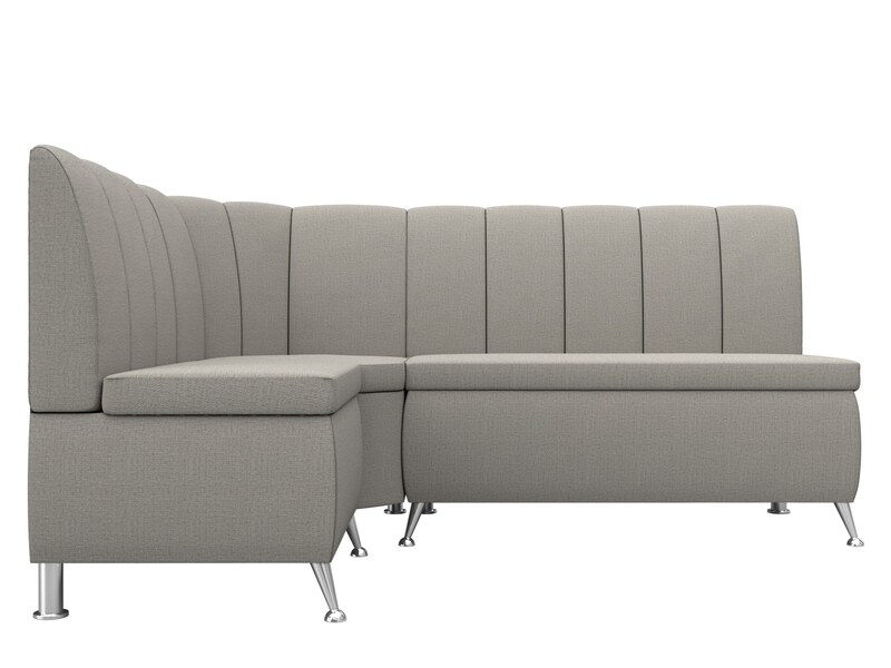 Диван кухонный угловой Кантри левый угол, Рогожка, Амур 02 бежевый