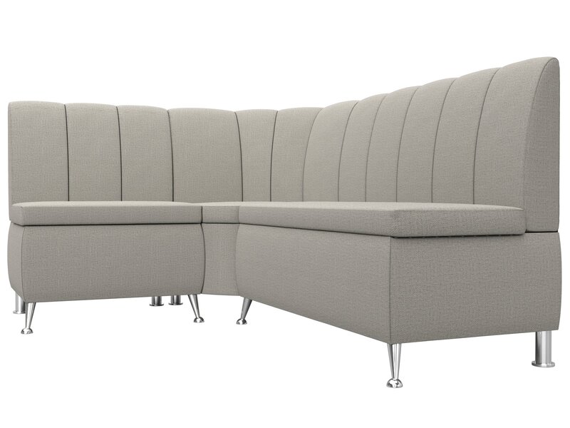 Диван кухонный угловой Кантри левый угол, Рогожка, Амур 02 бежевый