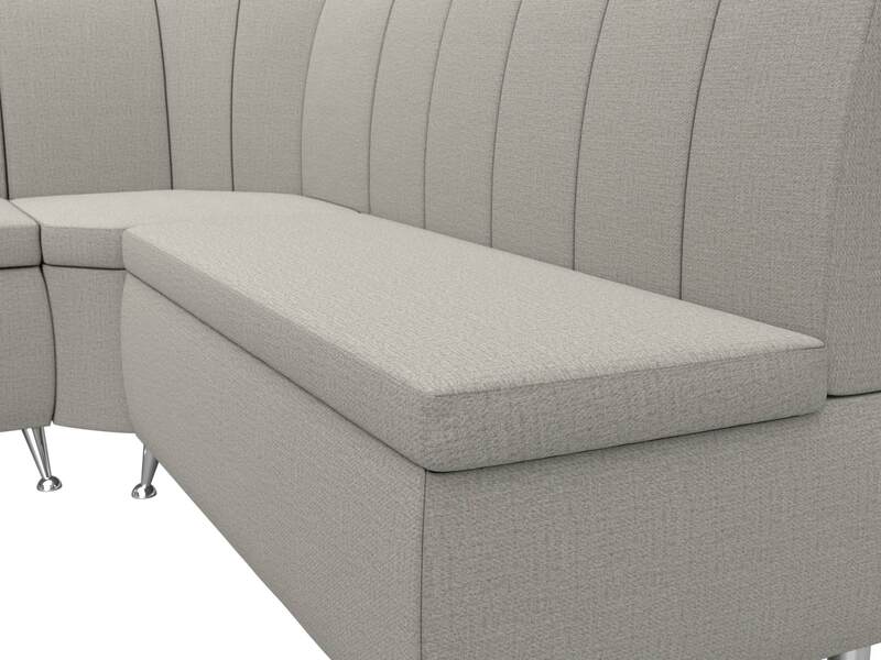 Диван кухонный угловой Кантри левый угол, Рогожка, Амур 02 бежевый