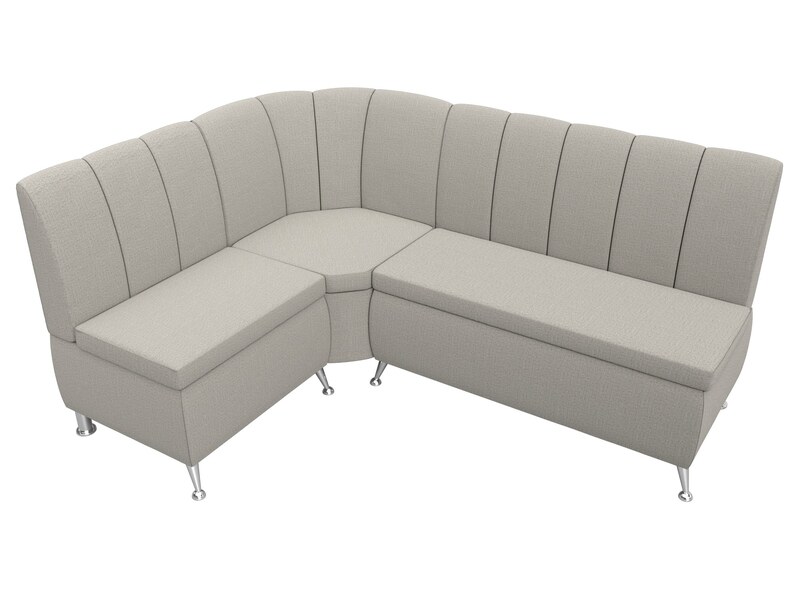 Диван кухонный угловой Кантри левый угол, Рогожка, Амур 02 бежевый