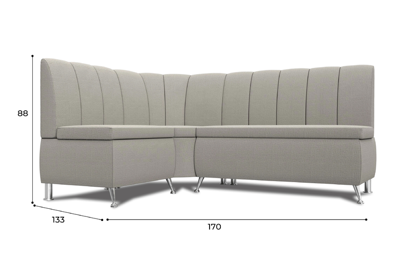 Диван кухонный угловой Кантри левый угол, Рогожка, Амур 02 бежевый