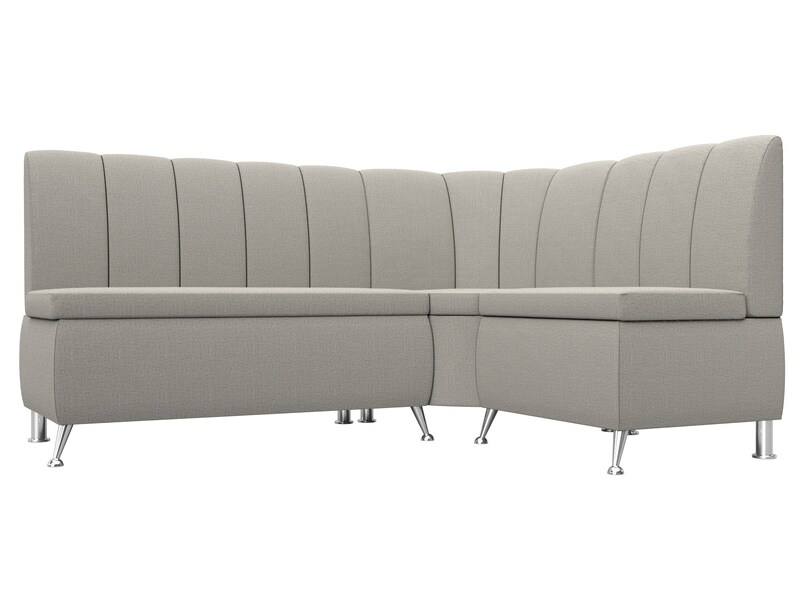 Диван кухонный угловой Кантри правый угол, Рогожка, Амур 02 бежевый