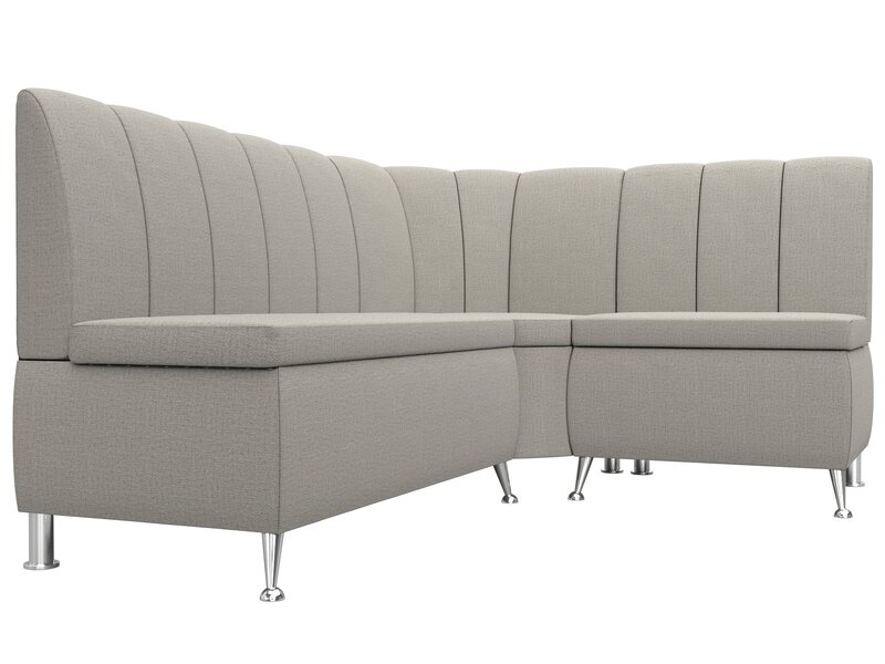 Диван кухонный угловой Кантри правый угол, Рогожка, Амур 02 бежевый