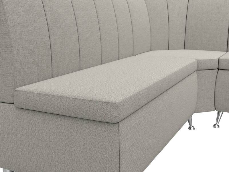 Диван кухонный угловой Кантри правый угол, Рогожка, Амур 02 бежевый