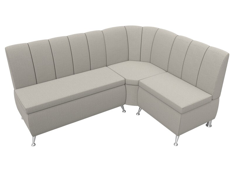 Диван кухонный угловой Кантри правый угол, Рогожка, Амур 02 бежевый