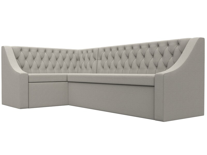 Диван кухонный угловой Мерлин левый угол, Рогожка, Амур 02 бежевый