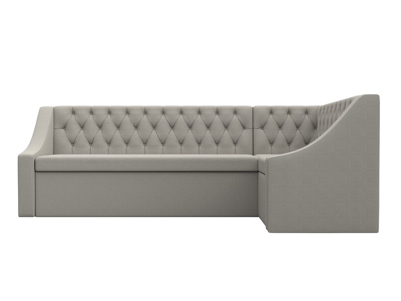 Диван кухонный угловой Мерлин правый угол, Рогожка, Амур 02 бежевый