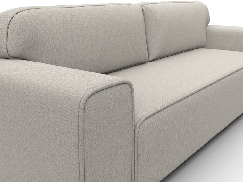 Диван прямой Лига-029, Рогожка, Амур 02 бежевый