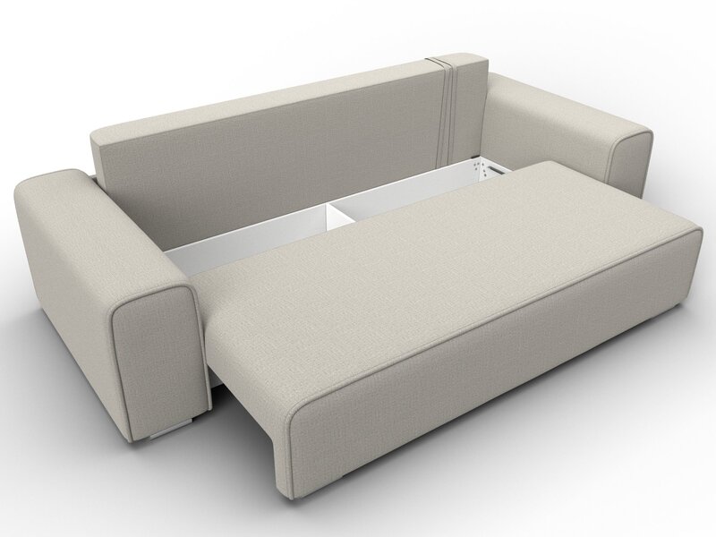 Диван прямой Лига-029, Рогожка, Амур 02 бежевый