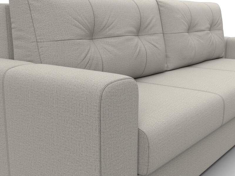 Диван прямой Лига-031, Рогожка, Амур 02 бежевый